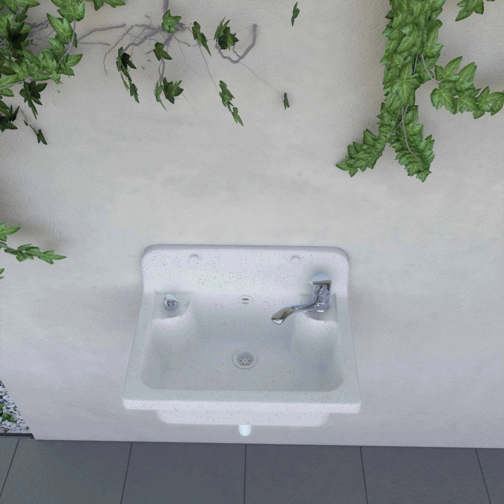 PILOZZO MAXI da muro in PP - Dim: 55 X 37 cm - Completo di GRIGLIA - CR - Colore: MARMO BIANCO