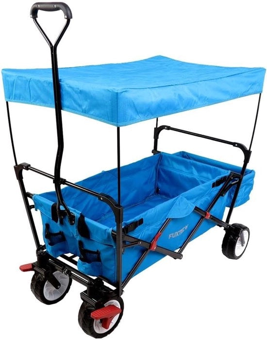 Carrello pieghevole con tetto - Carrello pieghevole robusto per uso esterno, spiaggia, giardino e attività all'aperto