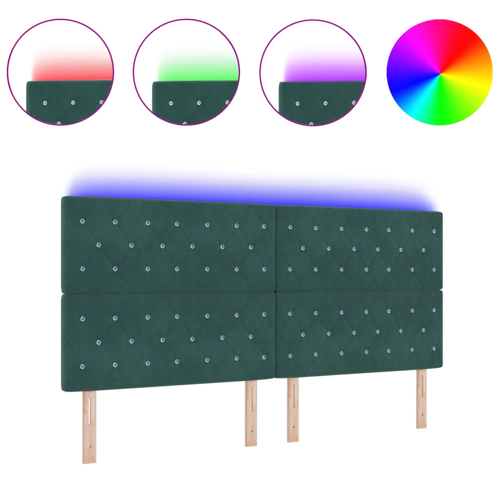 Testiera LED Verde Scuro 100 cm Velluto
