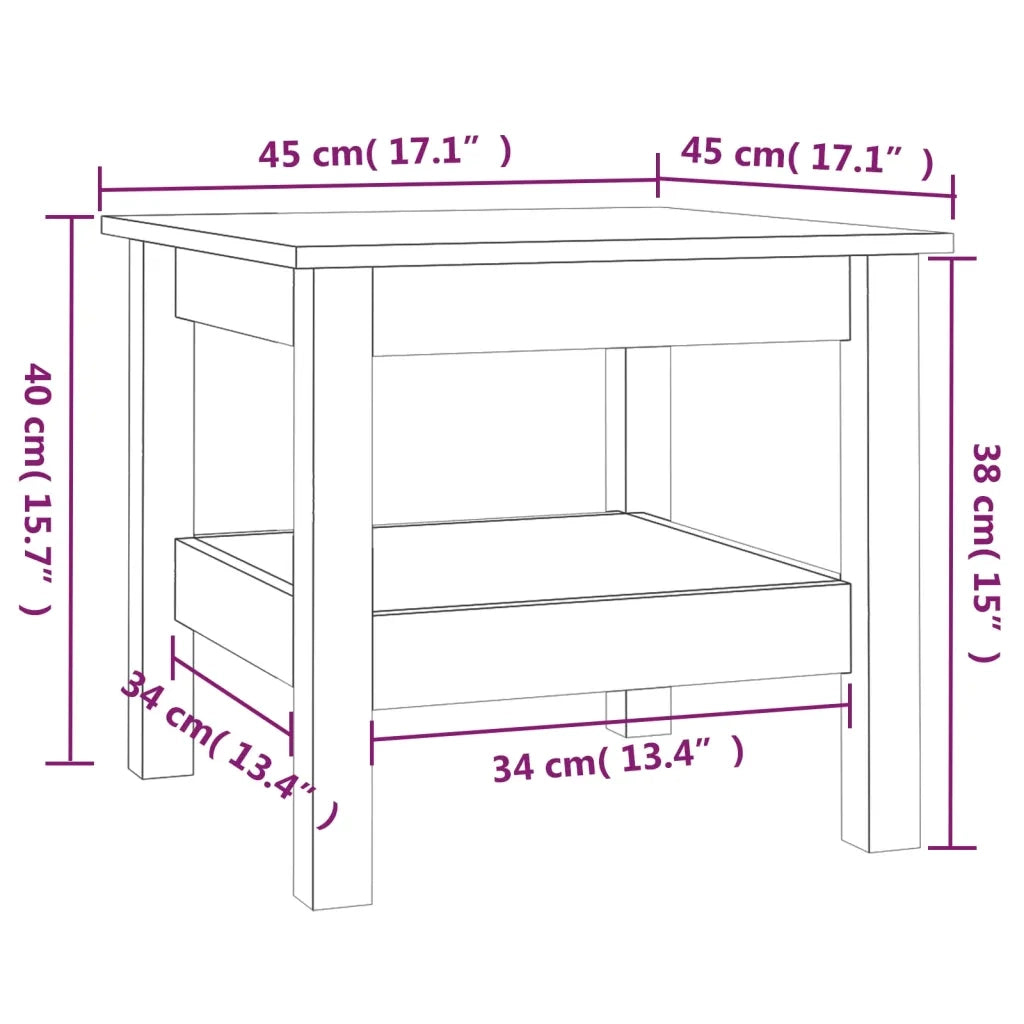 Tavolino da salotto | Tavolino da caff¨¨ | Tavolino da Soggiorno bianco 45x45x40 cm in legno massello di pino