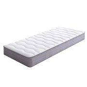 Materasso a molle 90x200 cm spesso 20 cm in tessuto e metallo bianco