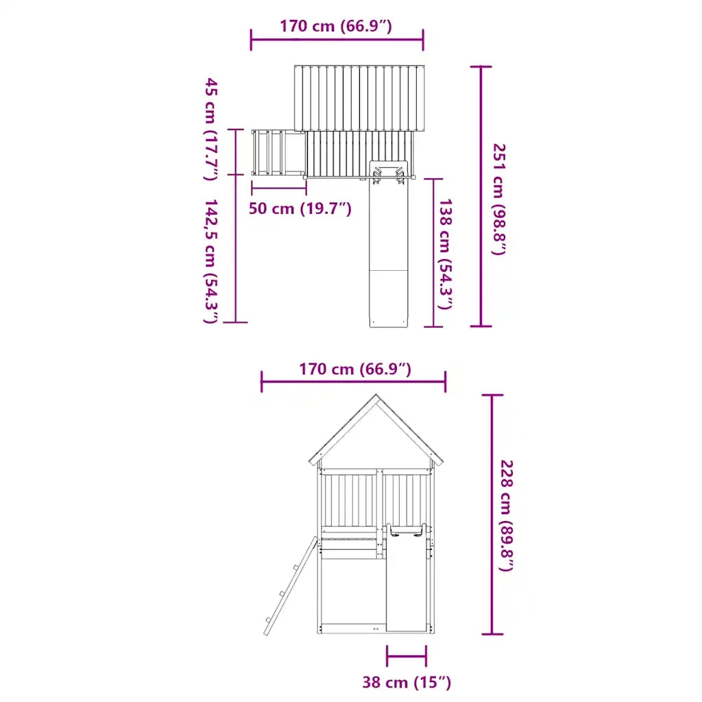 Set da Gioco da Esterno in Legno Massello di Pino 3155933