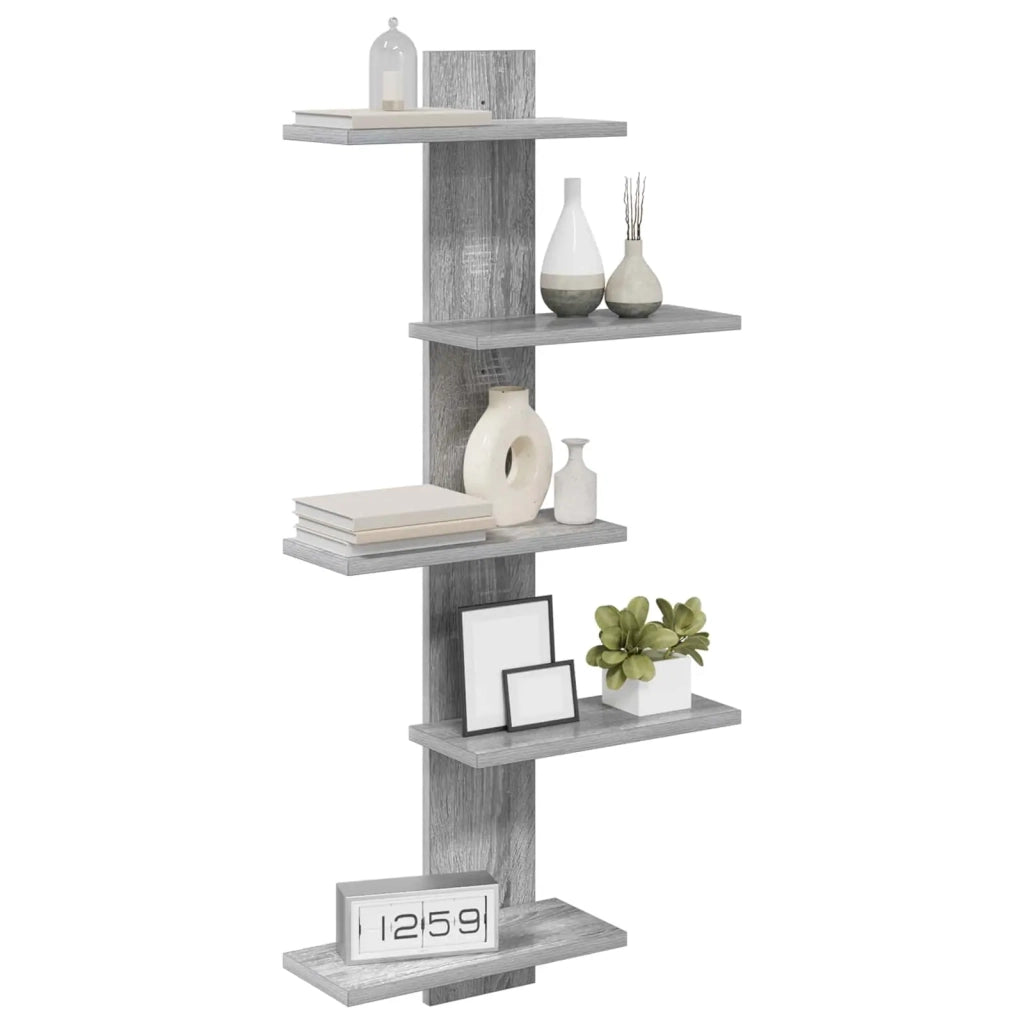 Mensola a muro flottante Sonoma grigio 48,5 x 15 x 101 cm 8012201