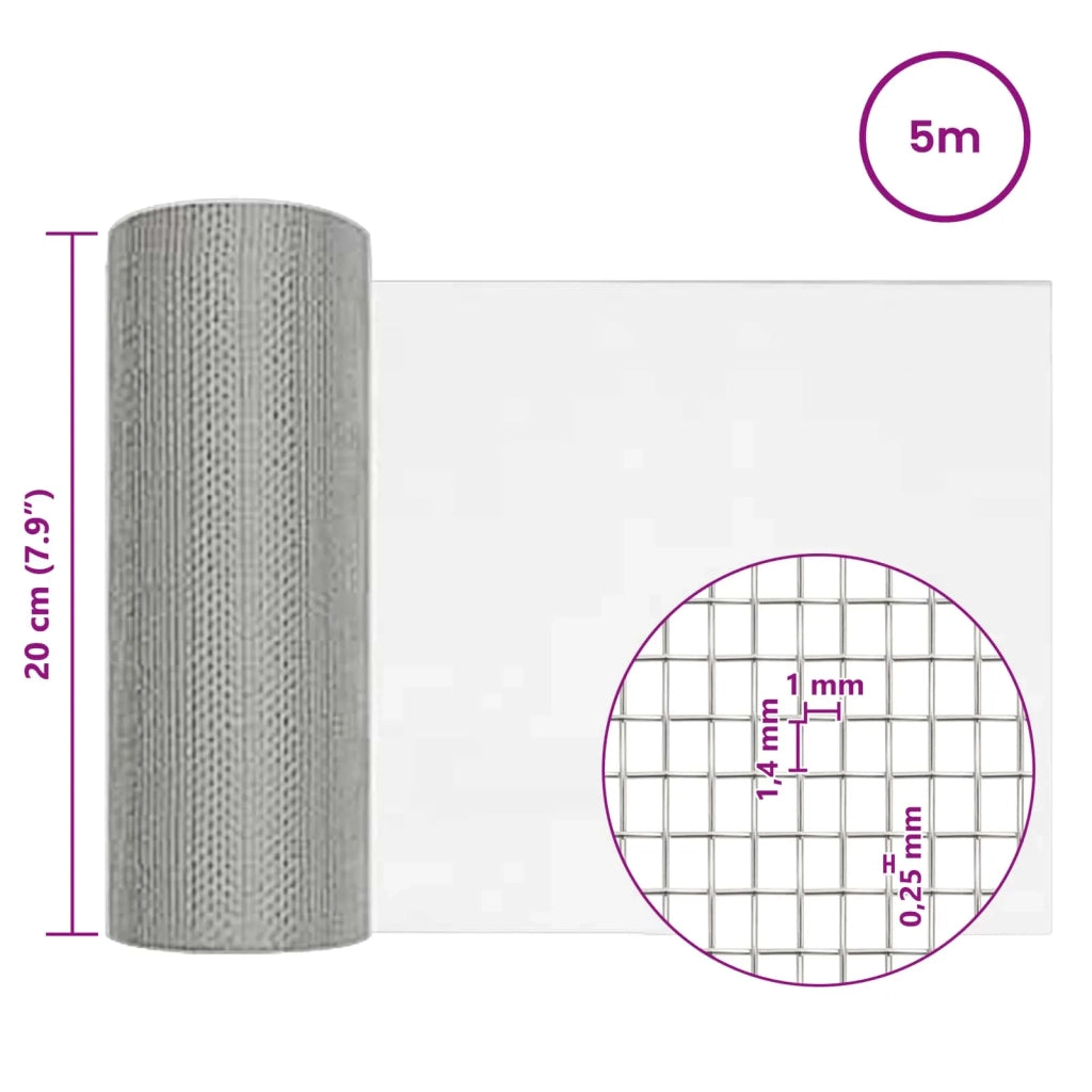 Rete per schermatura 20 x 500 cm 18 Mesh Argento 42039599