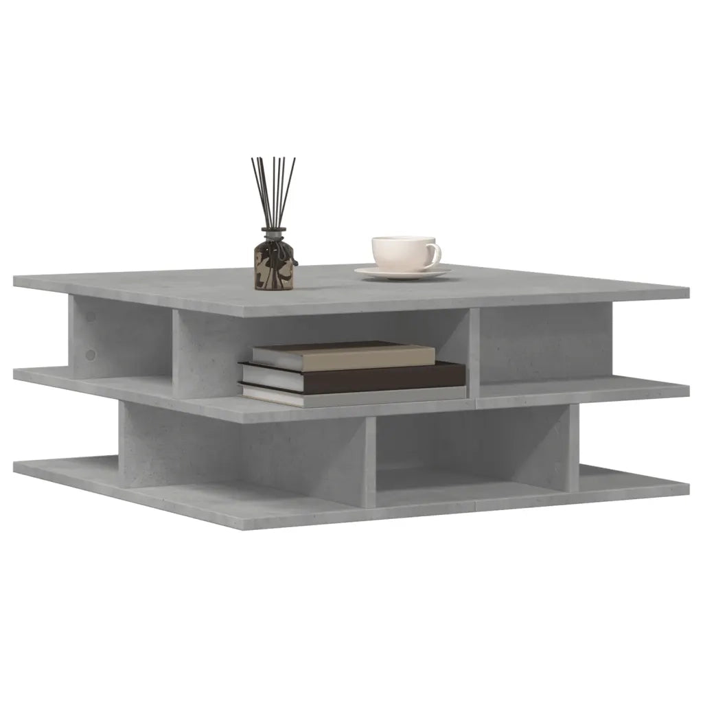 Tavolino da Salotto Grigio Cemento 70x70x29cm Legno Multistrato 840747