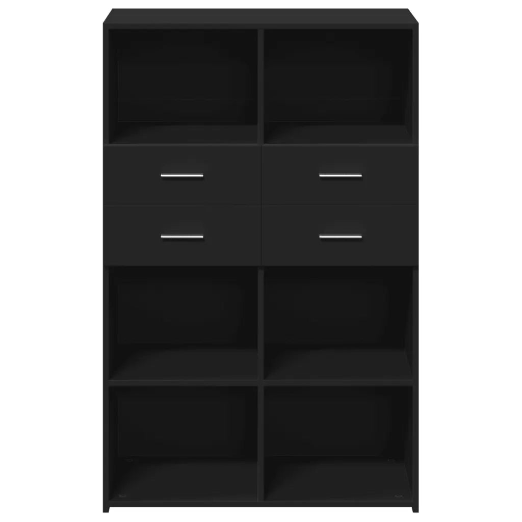 Credenza Nera 80x42,5x124 cm in Legno Multistrato 3281386