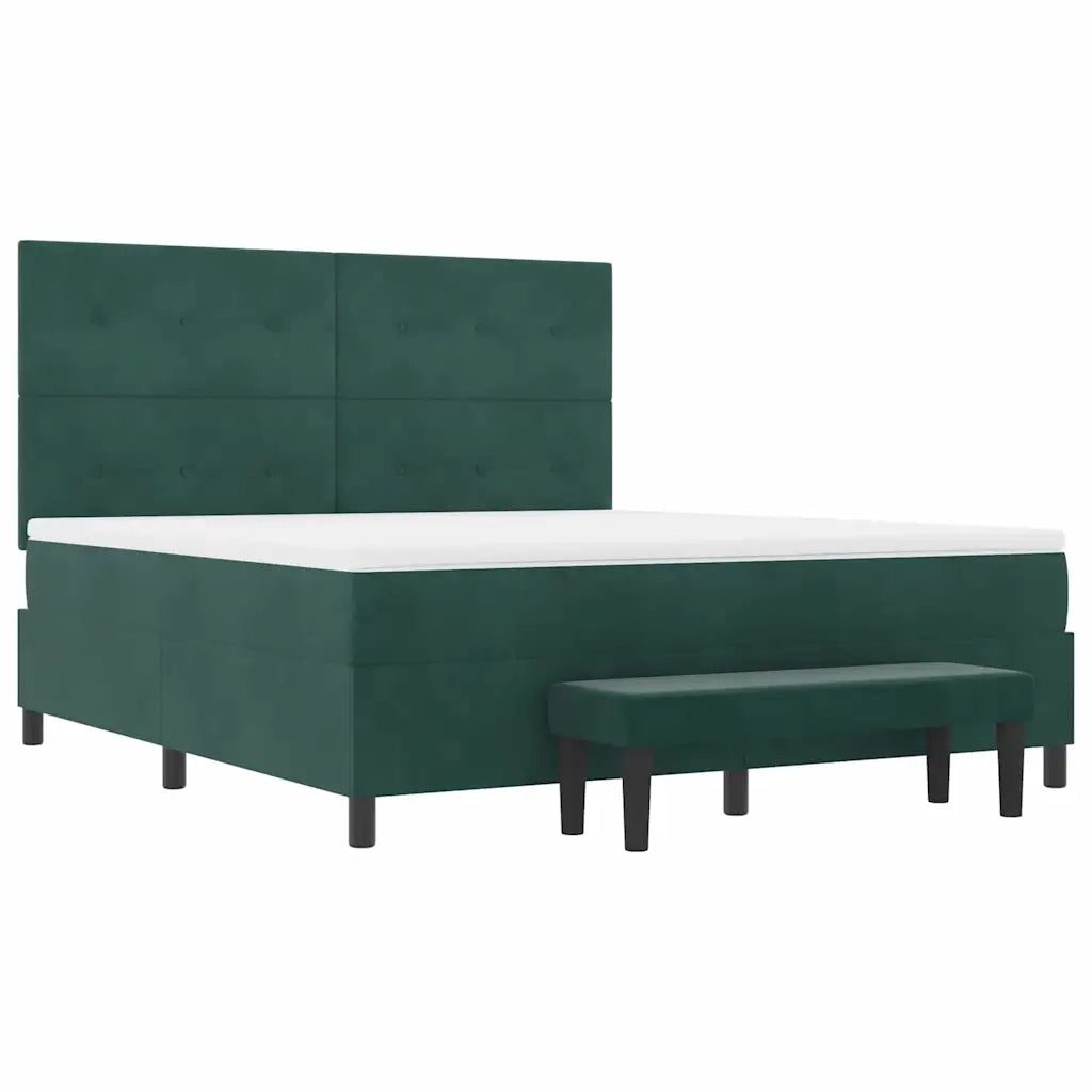 Letto a molle con testiera Verde scuro 200 x 180 cm Velluto 3344531