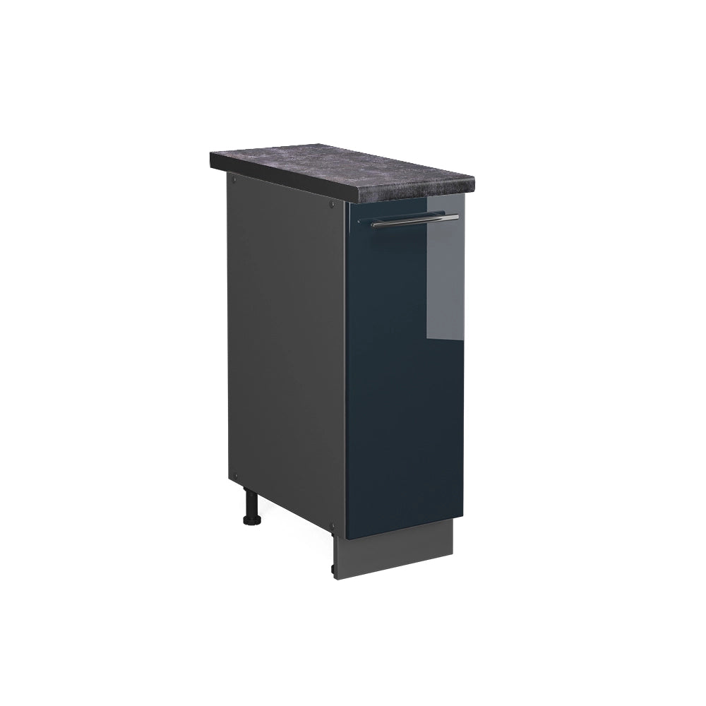 Armadio cucina dispensa alto Fame-Line Blu scuro lucido/Antracite 30 cm, PL Antracite Vicco