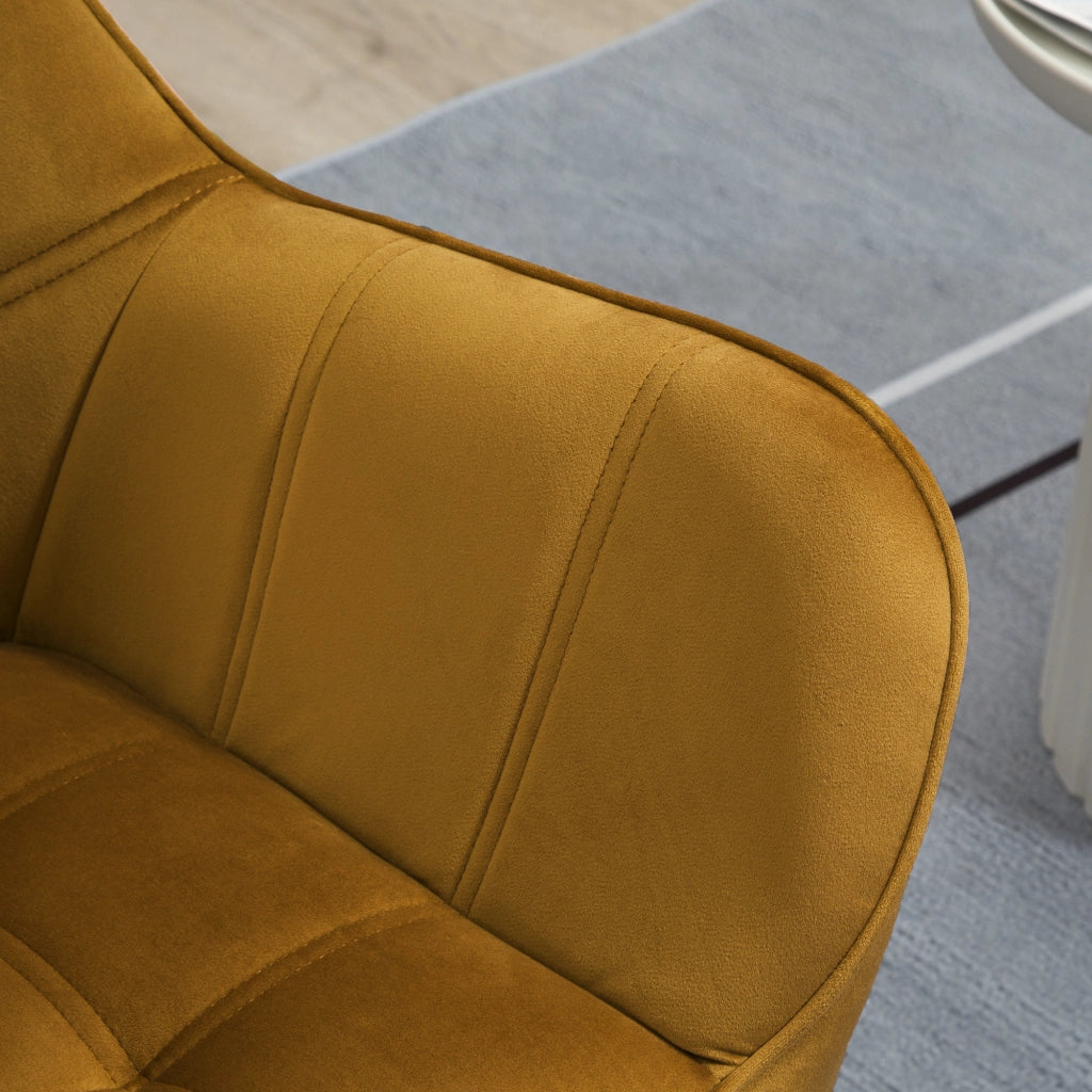 POLTRONA Scandinava 67x61,5x71 cm in Poliestere Giallo