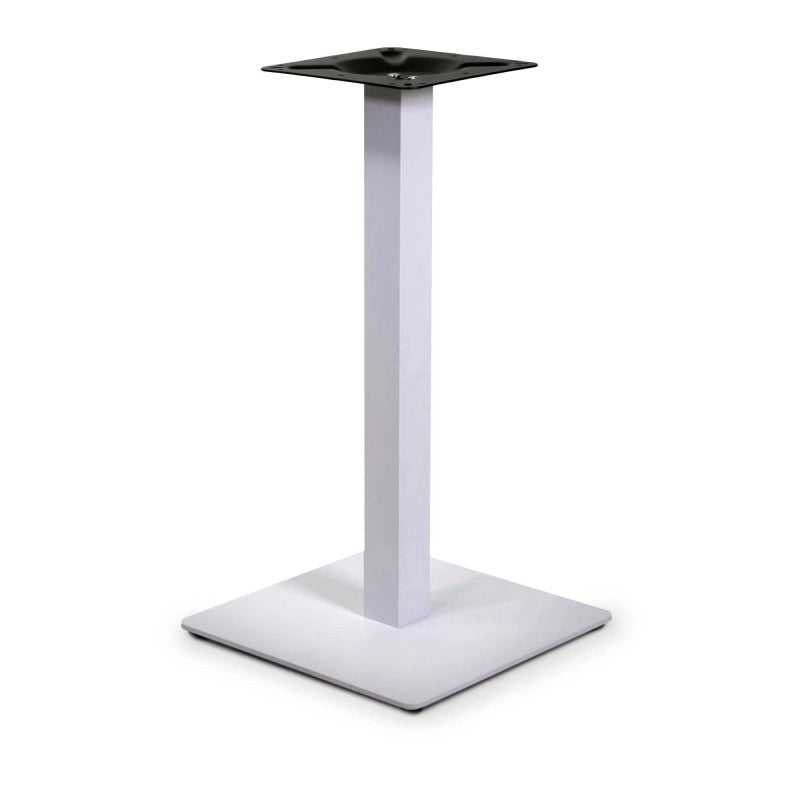 Base Tavolo Acciaio Leo Bianco Quadro Cm 40x40h72 Tubo Cm 6x6