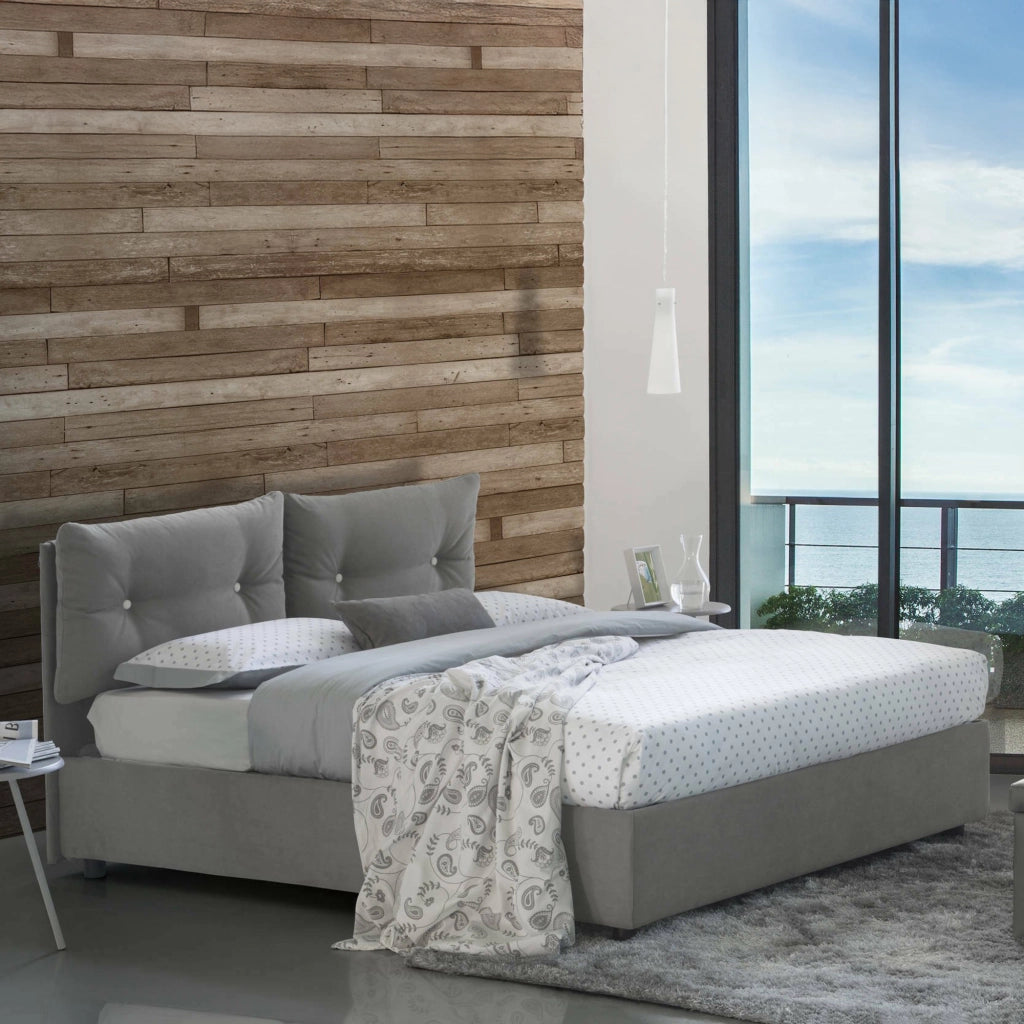 Arieta, Letto Piazza e Mezza Materasso Incluso Made in Italy, Grigio