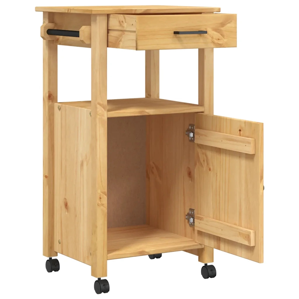 Carrello da Cucina MONZA 48x40x88,5 cm in Legno Massello di Pino 376088