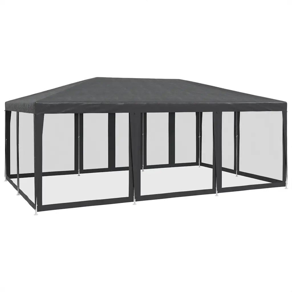 Tenda per Feste con 10 Pareti in Rete-Tenda da campeggio Antracite 6x4 m in HDPE