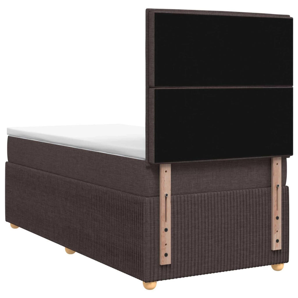 Letto box spring con materasso Marrone Scuro 100 x 200 cm 3454336