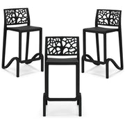 Set 3 sgabelli in polipropilene TETI altezza seduta 65cm, impilabile, idrorepellente, resistente ai raggi UV, design moderno e innovativo, ideale per la cucina, la veranda o giardino colore Ghisa