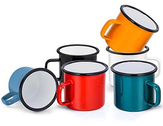 Set di Tazze in Ceramica da 6 pezzi - Tazze per Caffè, Tè e Bevande - Riciclabile - Portatile - 350 ml - Salute e Sostenibilità - Tazze per Tè