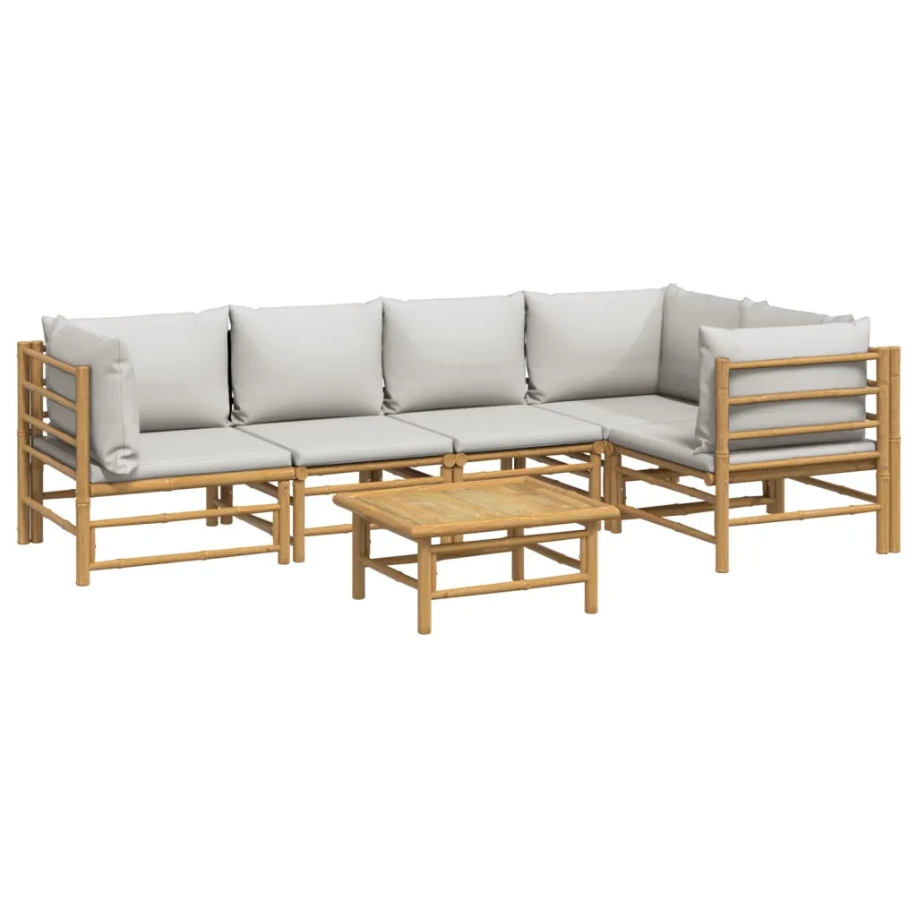 Set Salotto da Giardino 6pz con Cuscini Grigio Chiaro BambÃ¹