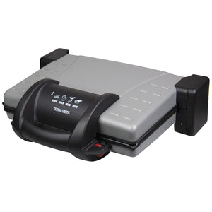 FIORENTINA GRILL  Griglia Elettrica Compatta con Piastra Antiaderente e Coperchio Trasparente