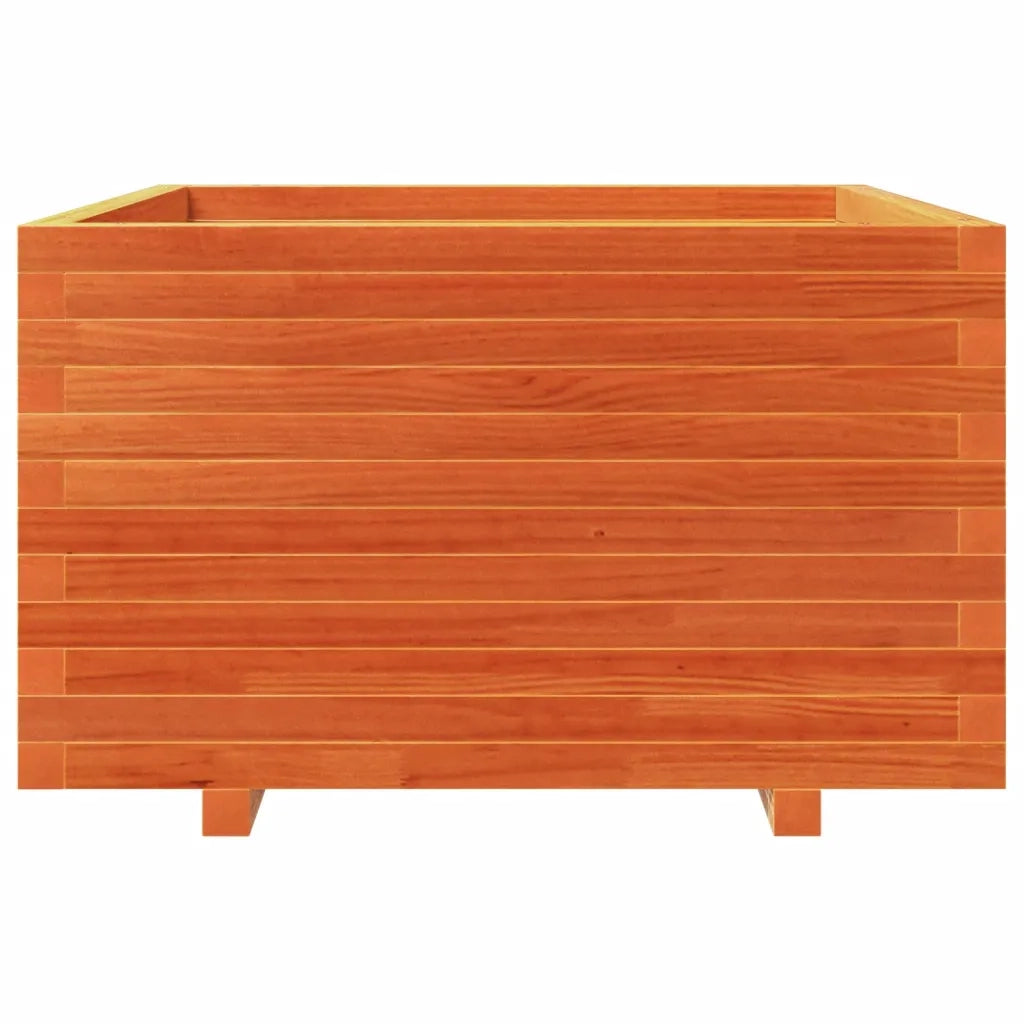 Fioriera Giardino Marrone Cera 80x80x49,5cm Legno Massello Pino