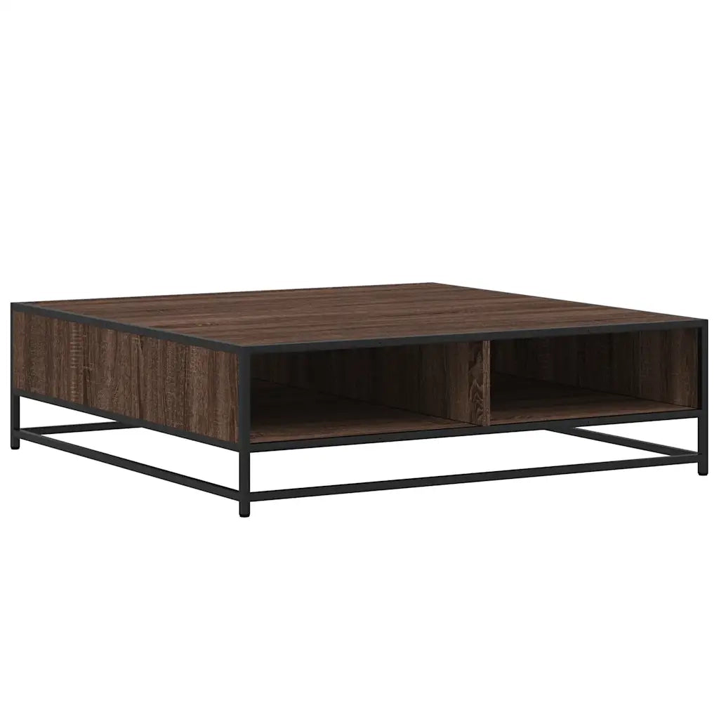 Tavolino Rovere Marrone 100x100x30 cm in Truciolato e Metallo