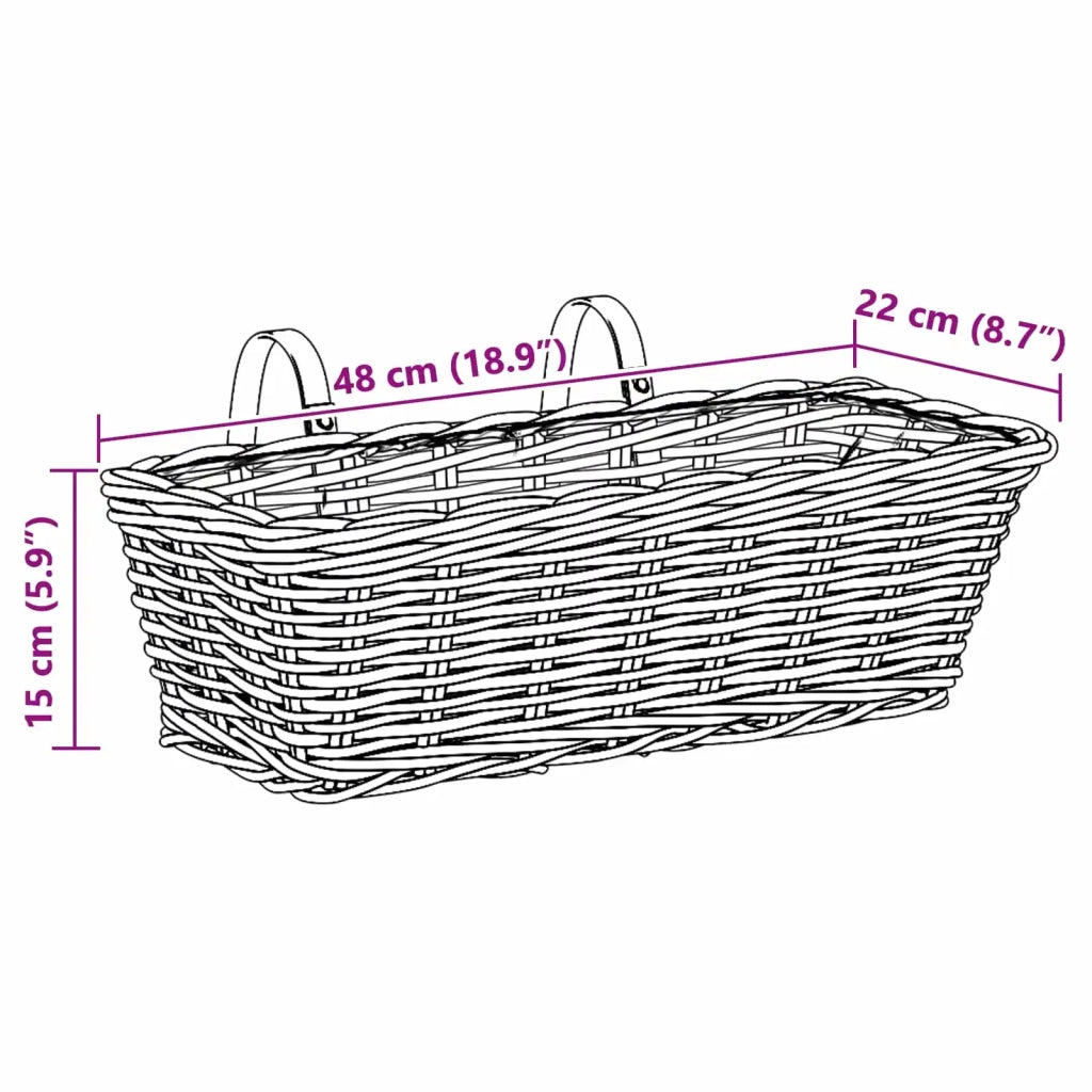Cestino Appendibile per Piante 2 pcs Marrone 48 x 22 x 15 cm 42020968