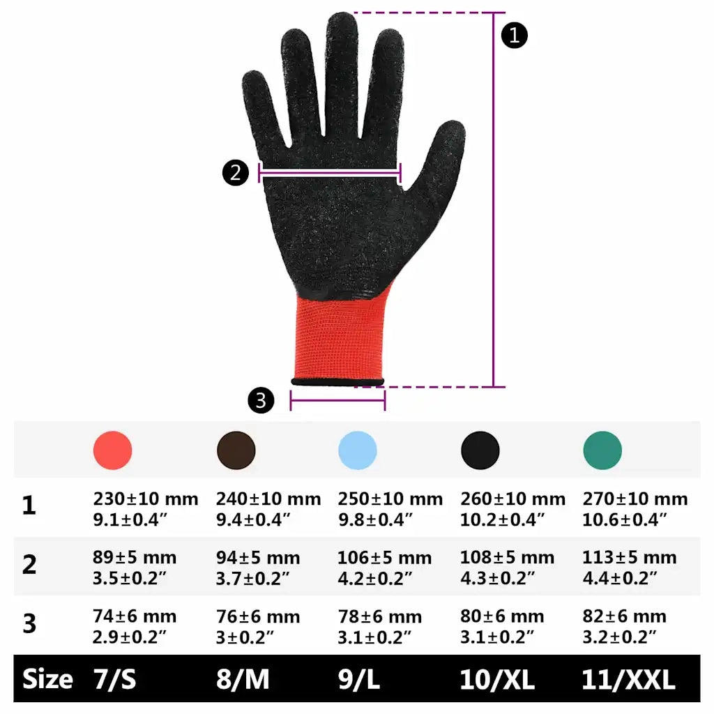 Guanti da Lavoro 24 pz Rosso e Nero 10 / xl CFW1063394