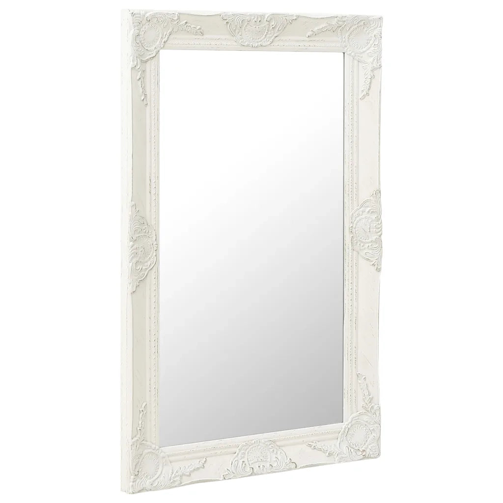 Specchio da Parete | Specchio decorativo Stile Barocco 50x80 cm Bianco