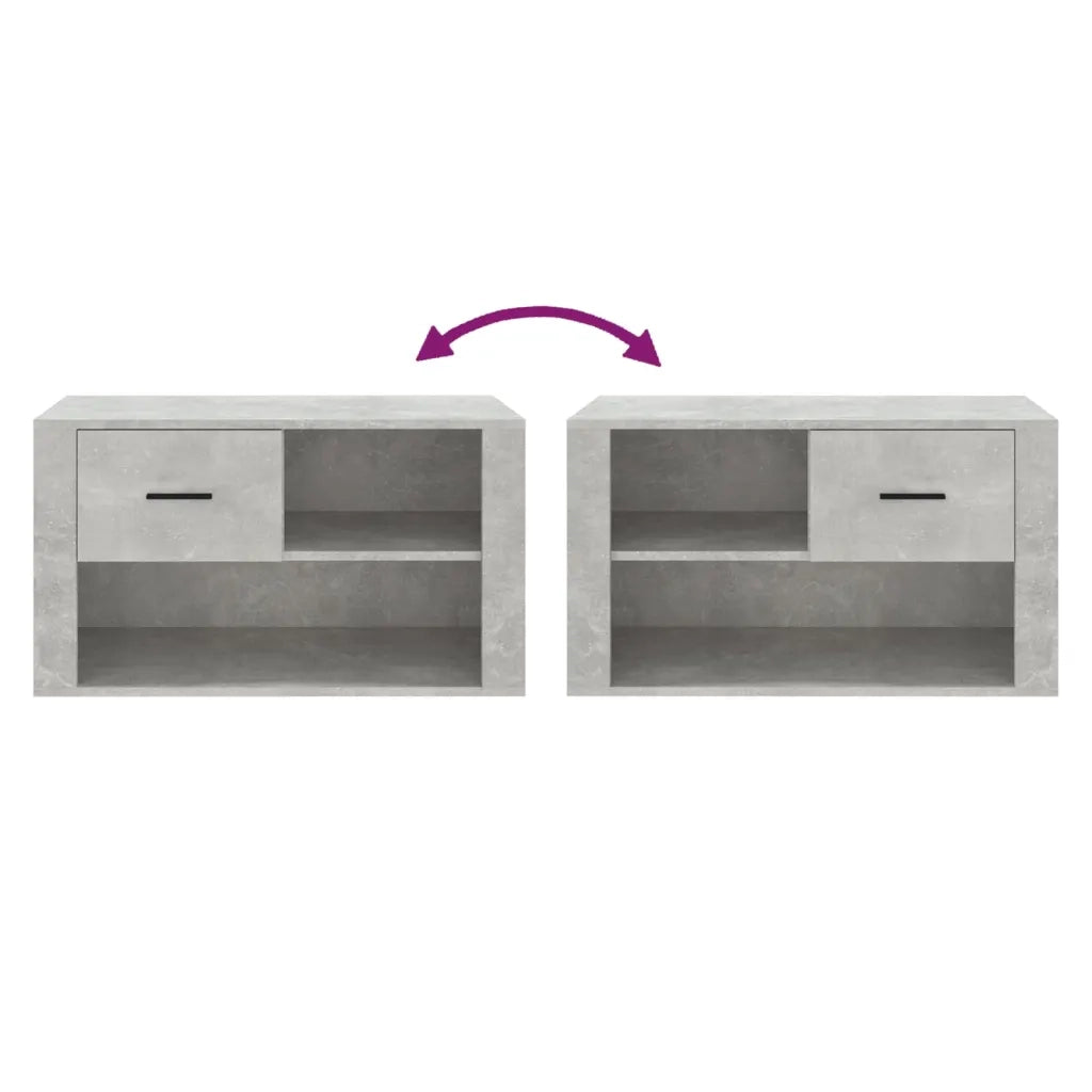 Scarpiera Grigio Cemento 80x35x45 cm in Legno Multistrato 816756