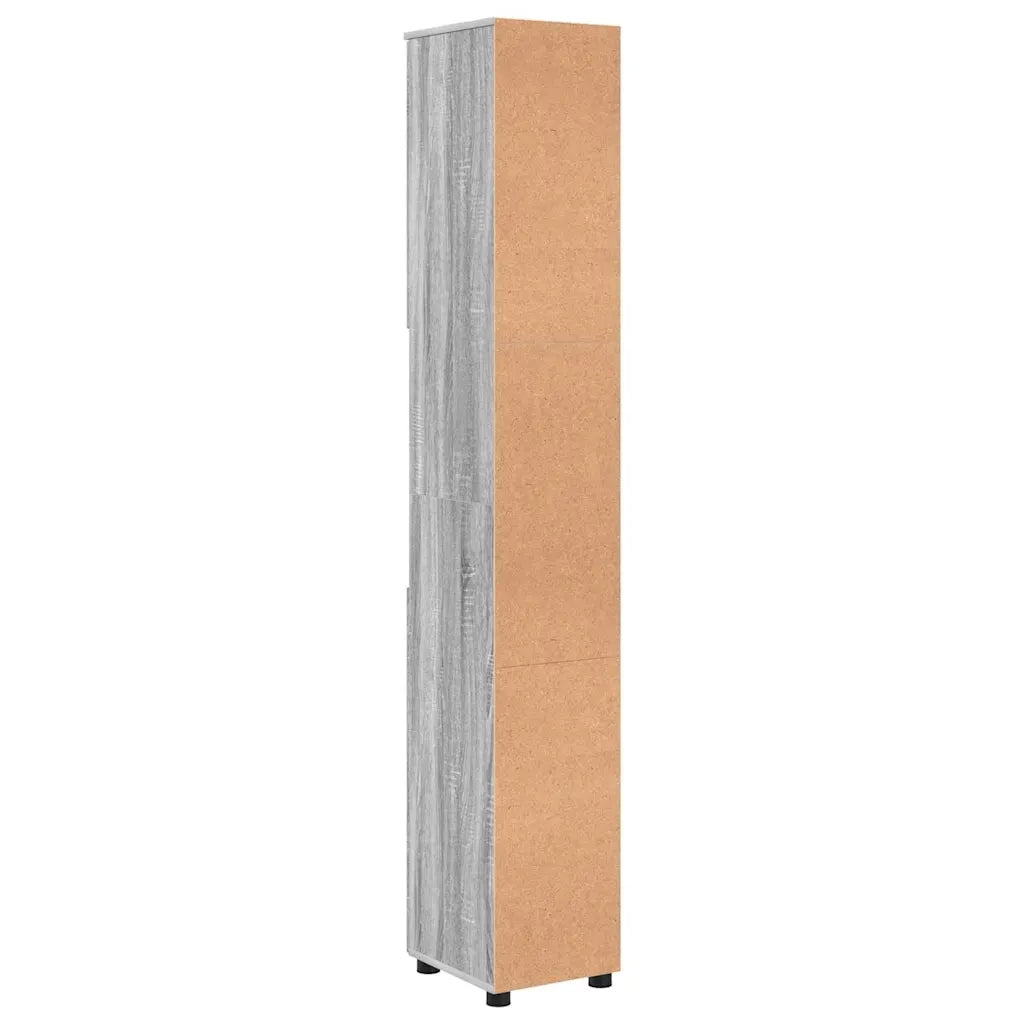 Mobile da Bagno con porta Grigio Sonoma 30 x 35 x 192 cm