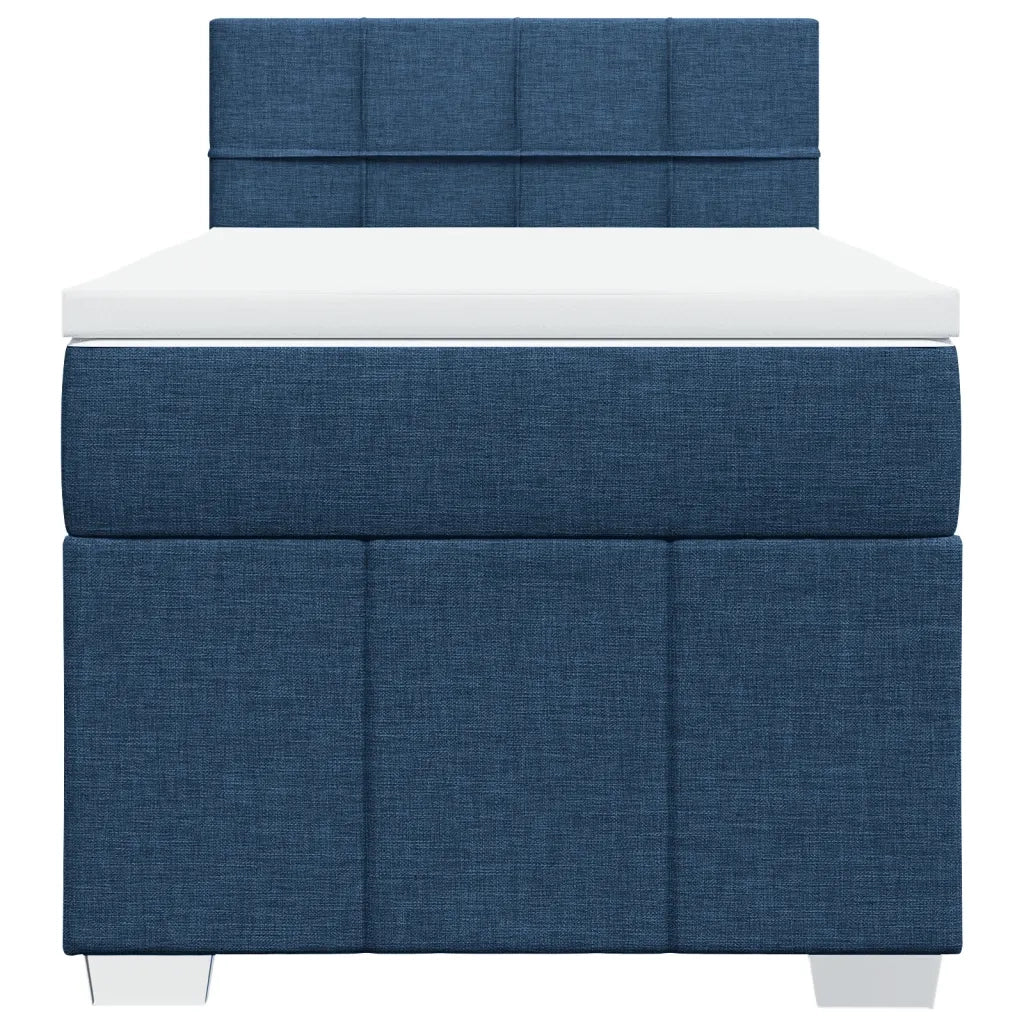 vidaXL Giroletto a Molle con Materasso Blu 100x200 cm in Tessuto
