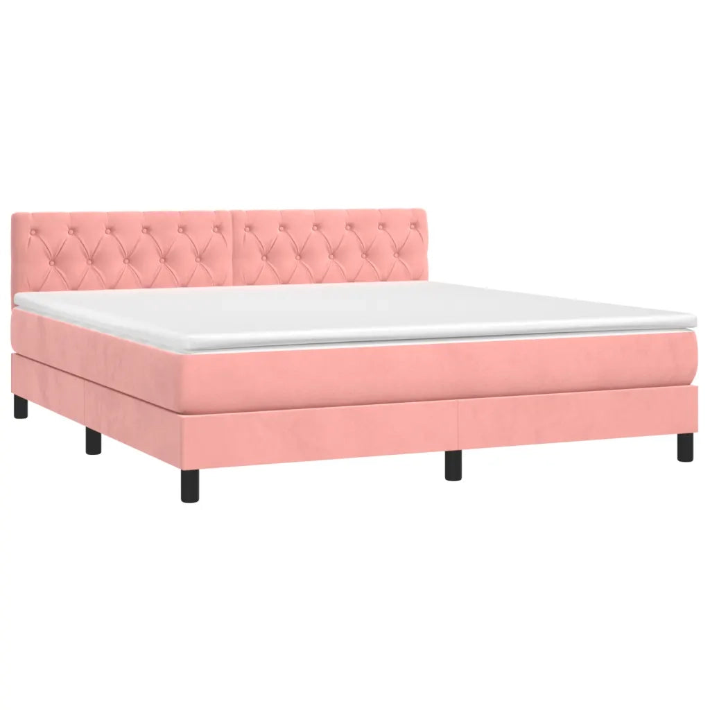 Giroletto a Molle con Materasso Rosa 160x200 cm in Vellutocod mxl 76869
