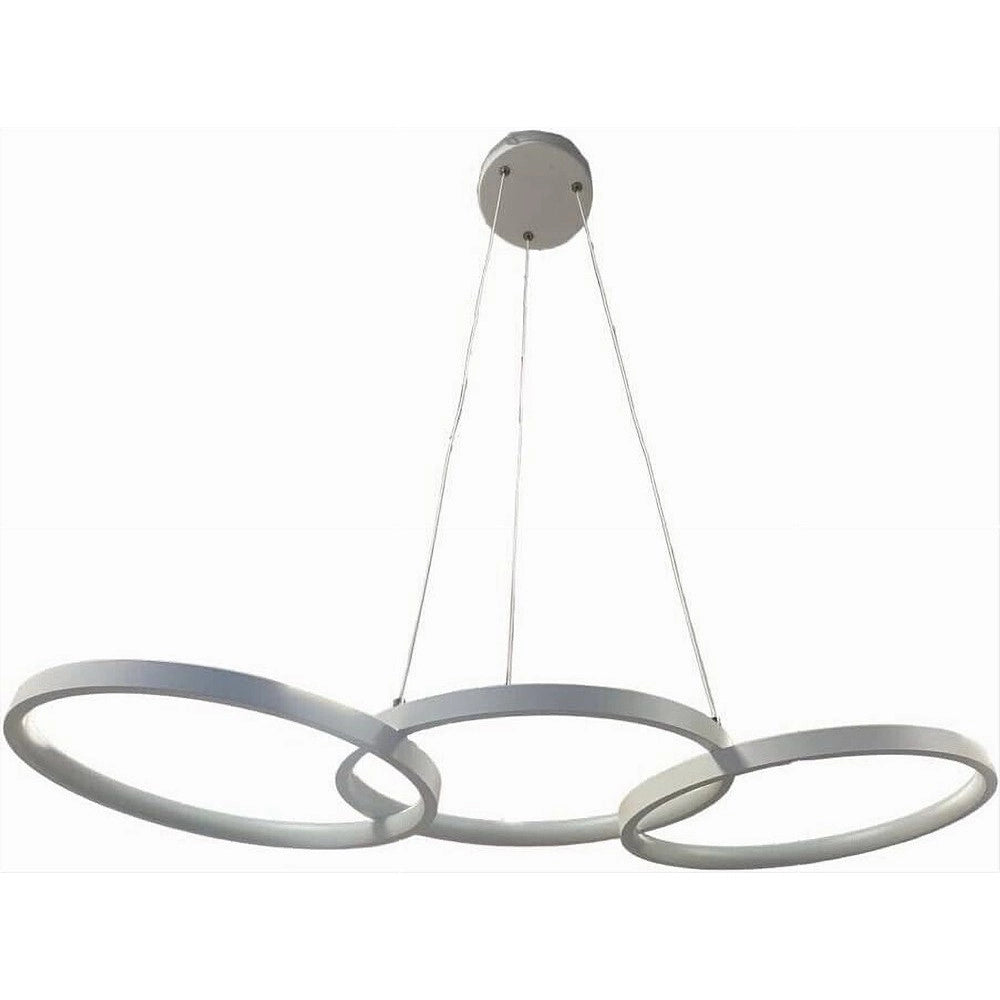Trade Shop - Lampadario A Sospensione Da Soffitto 3 Anelli Tre Tonalità Di Colore 40w B63-b3c -
