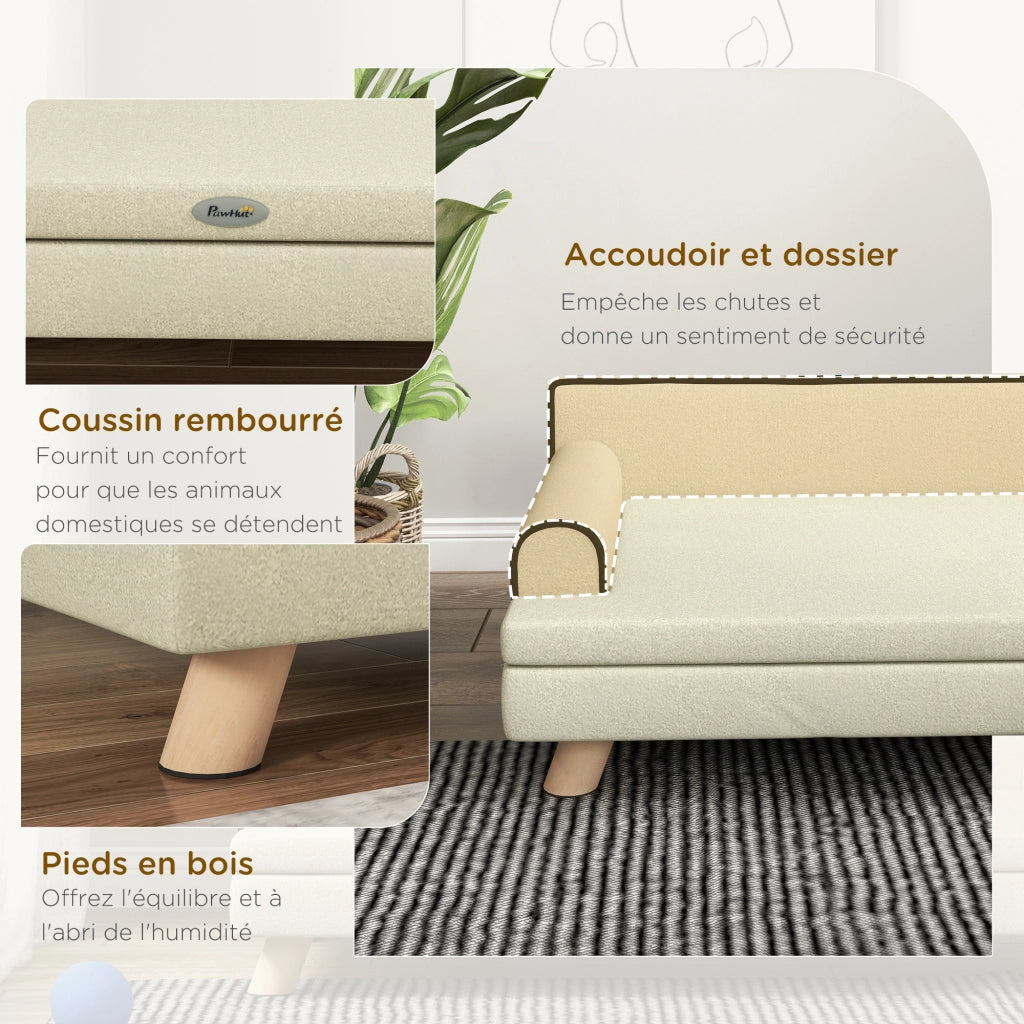 Divano per cani e gatti ¨C zephmum ¨C beige 100x62x32 cm