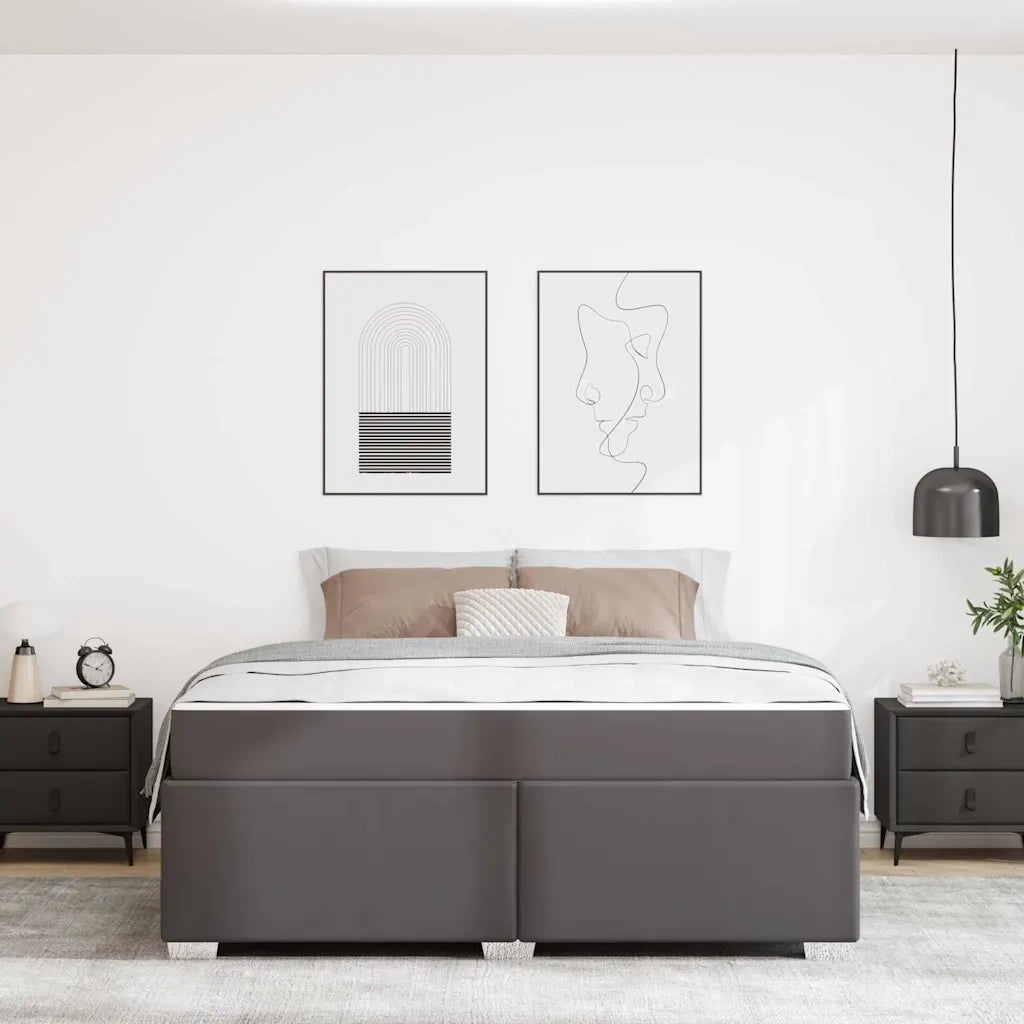vidaXL Struttura del letto Grigio 180 x 200 cm Pelle sintetica