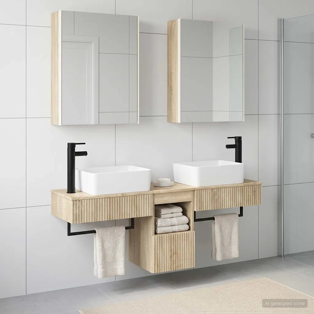 Set di Armadi da Bagno 5 pcs Rovere Sonoma 53 x 15,5 x 70 cm 3406329