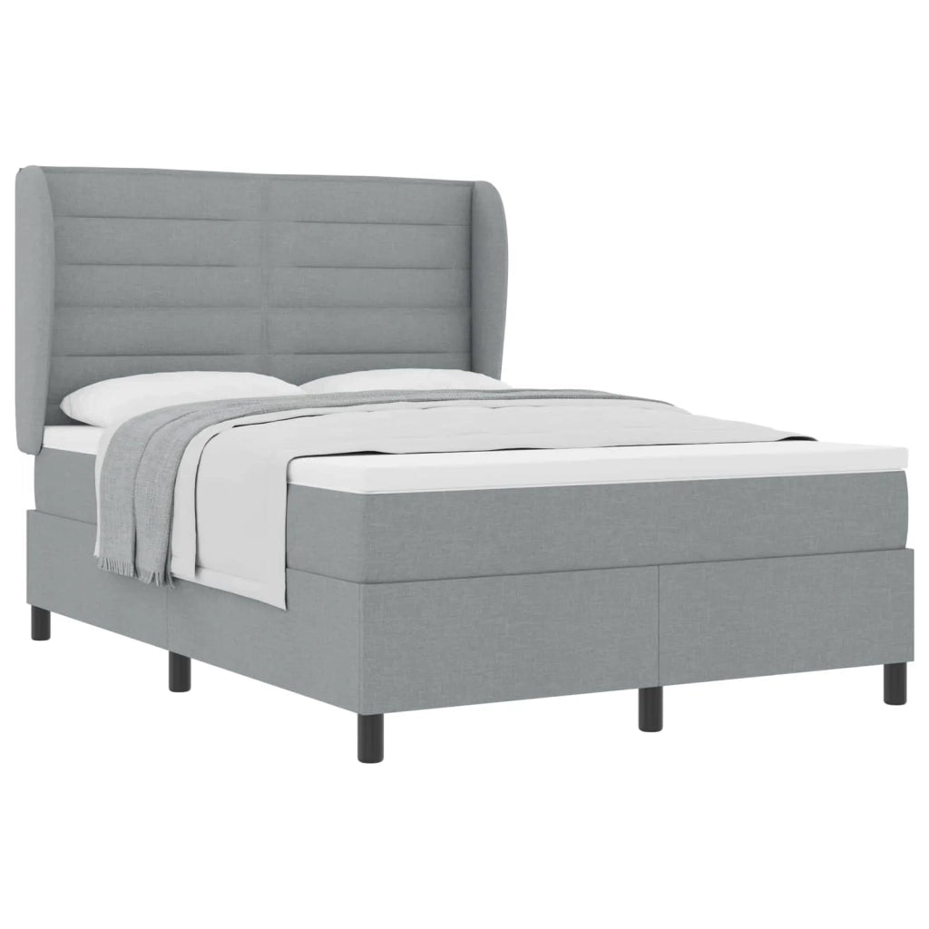 Letto a molle con materasso Grigio chiaro 160 x 200 cm Tessuto 3340508
