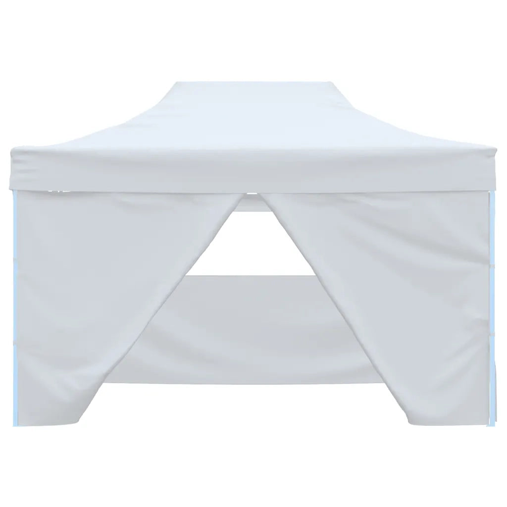 Gazebo Professionale Pieghevole 4 Pareti 280x410x315 cm Acciaio Bianco 48900