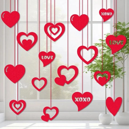 Decorazioni per San Valentino 16 pezzi - Ornamenti romantici - Decorazioni per feste - Decorazioni per la casa - Papier - Installazione facile