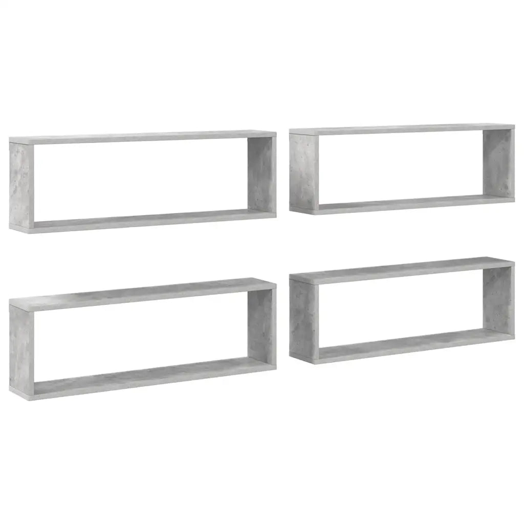 Mensole a Cubo 4 pz Grigio Cemento 80x15x26,5 cm in Truciolato cod mxl 51129