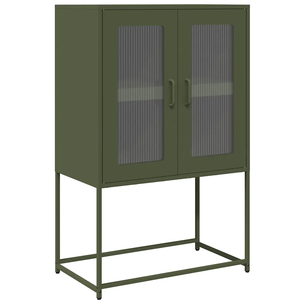 vidaXL Credenza Verde Oliva 68x39x107 cm in Acciaio