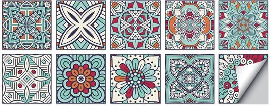 Set di 10 adesivi per piastrelle autoadesivi 20 x 20 cm decorazione per piastrelle adesivi per parete per casa, bagno, impermeabili a acqua, PVC, adesivi per parete decorativi, resistenti all'olio, per soggiorno, cucina, bagno, decorazione