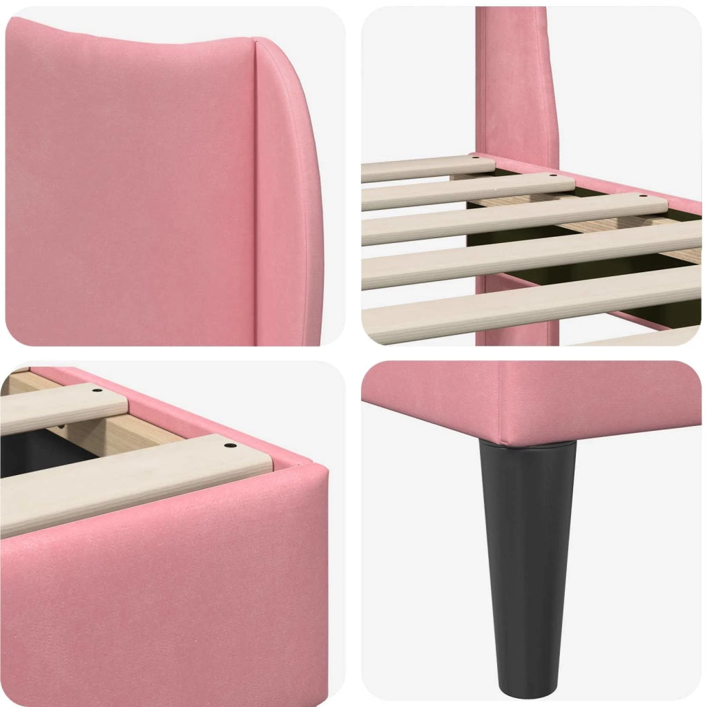 Struttura del letto con testiera Rosa 180 x 200 cm Velluto 42027938