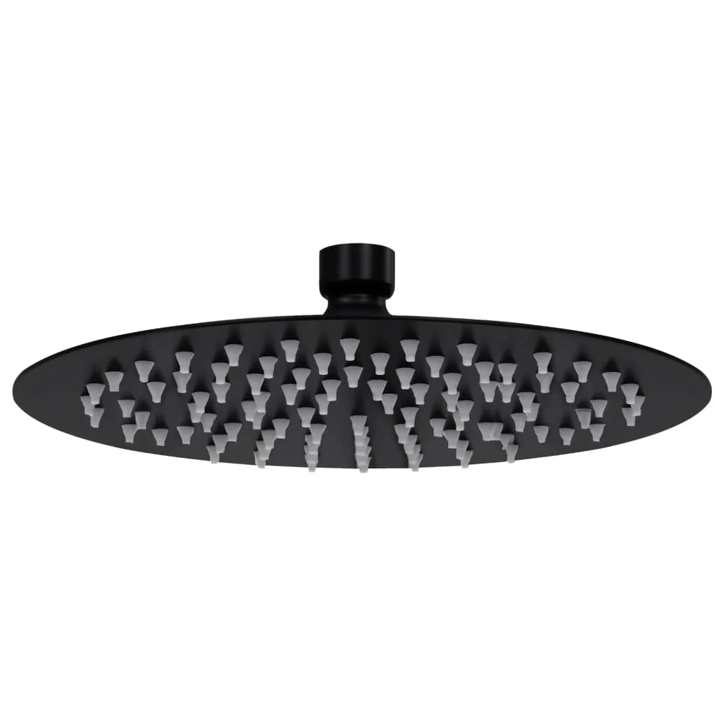 Soffione doccia a pioggia soffione doccia a spruzzo doccetta accessorio da bagno acciaio inox rotondo 20 cm nero 02_0002072