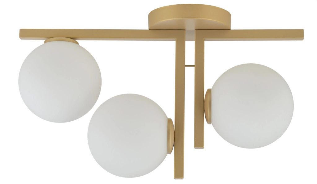 Plafoniera oro 3 sfere vetro bianco Andy G9 Sigma Lighting