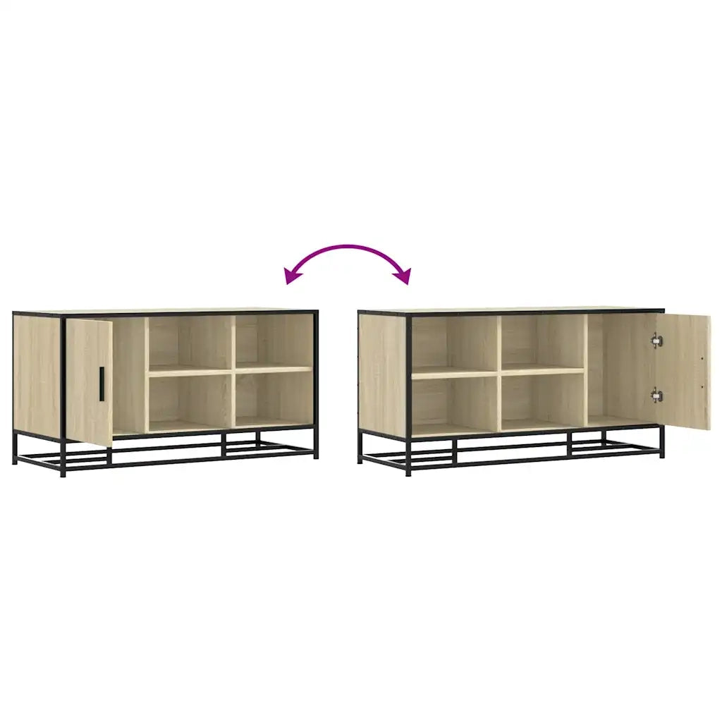 Scarpiera Sonoma Rovere 100x40x53,5 cm in Truciolato e Metallo 849215