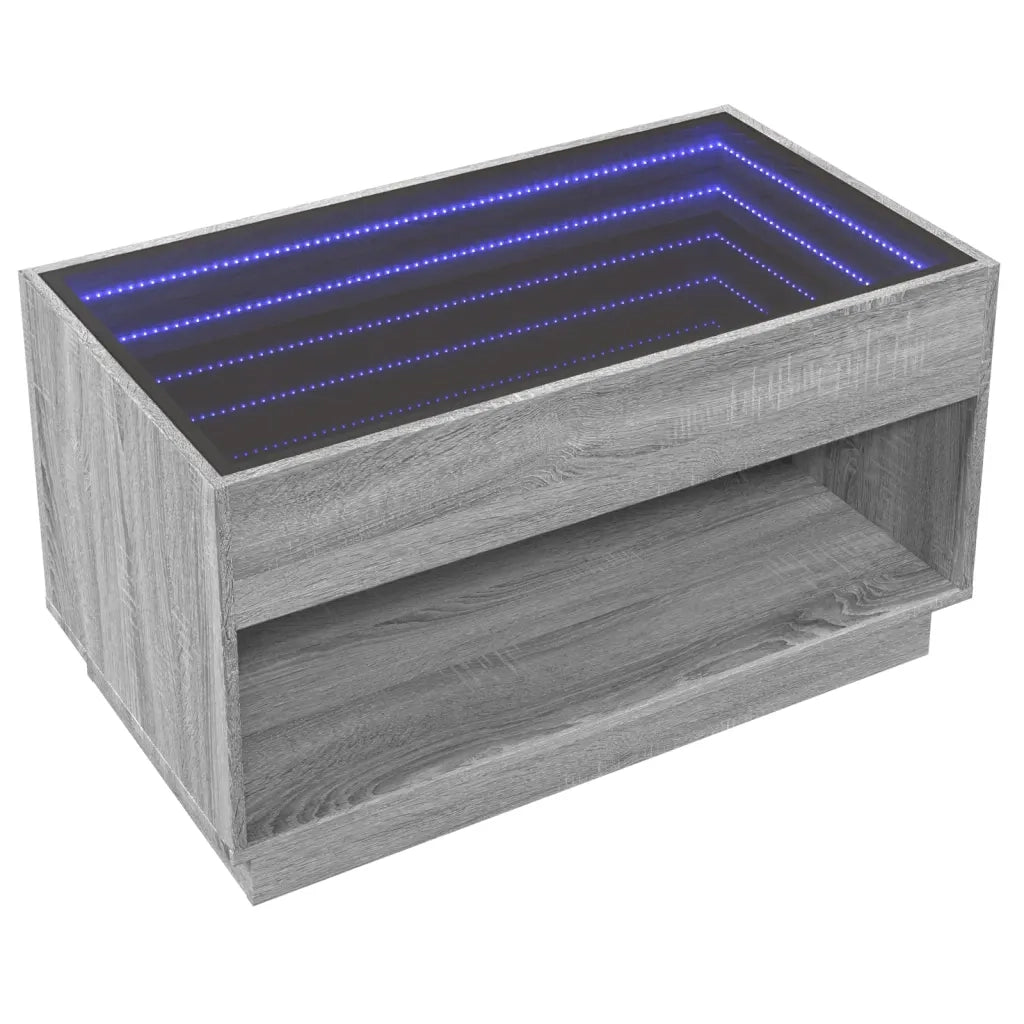 Tavolino da Salotto con LED Infinity Rovere Sonoma 90x50x50 cm 847670