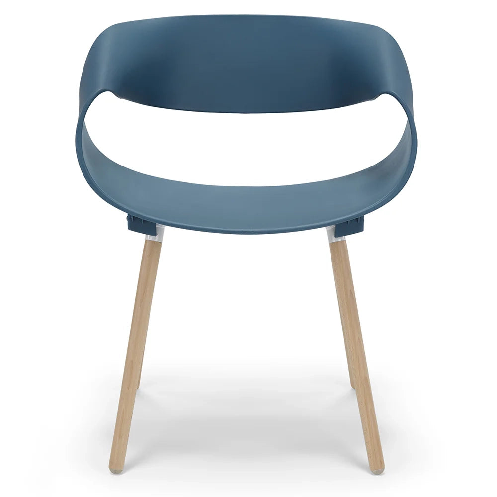 Sedia in polipropilene DILETTA con gambe in faggio, resistente ai raggi UV, design moderno, ideale per sala da pranzo, cucina, sala d’attesa, bar, ristoranti, colore Petrolio