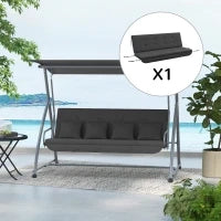 Cuscino per Seduta per Dondolo 170 x 100 x 8cm Grigio Scuro