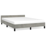 Letto matrimoniale | Letto per adulti | Giroletto senza Materasso Grigio Chiaro 140x200 cm Velluto
