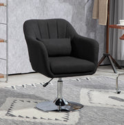 Poltrona lounge ULEVR girevole 360¡ã regolabile in altezza con braccioli e cuscino lombare, nera